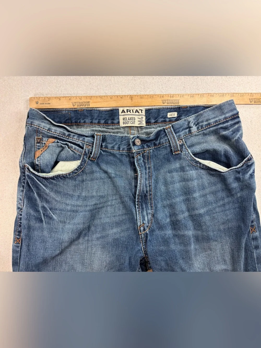 Ariat M4 Relaxed Boot Cut Jeans Men’s 40x32 Blue Western Denim Cowboy Pants
